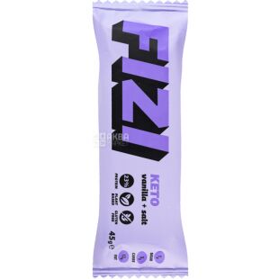 Fizi Keto Vanilla salt, 45 г, Фізі, Батончик протеїновий Ваніль та сіль, без глютену
