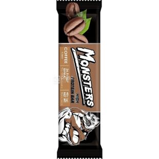 Monsters Coffee High protein bar, 40 г, Монстерс, Батончик протеиновый со вкусом кофе