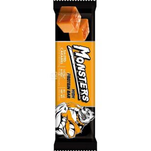 Monsters Salted Caramel High Protein bar, 40 г, Монстерс, Батончик протеїновий Солона карамель