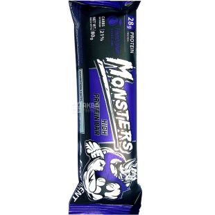 Monsters French Plum High Protein bar, 80 г, Монстерс, Батончик протеиновый со вкусом чернослива