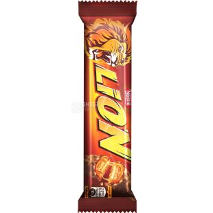 Lion, 42 г, Лайон, Шоколадно-вафельный батончик с карамелью