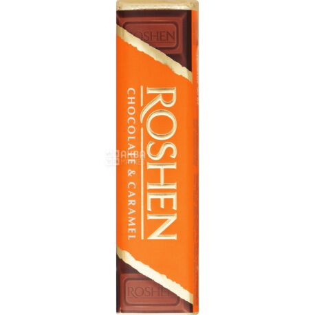 Roshen, 40 г, Рошен, Шоколадный батончик с карамелью