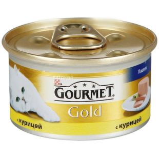 Gourmet, 85 г, корм для котов, с курицей, Gold