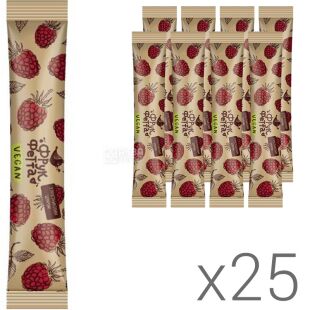 ФрукФетта, Упаковка 25 шт. х 20 г, Батончик фруктовий, Малина з тростинним цукром