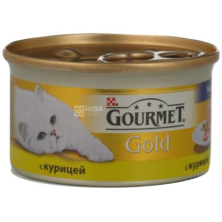 Gourmet, 85 г, корм для котов, с курицей, Gold