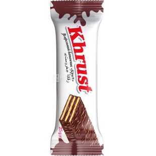 КБФ, Хруст, 25 г, Вафельний батончик , глазурований, з начинкою какао