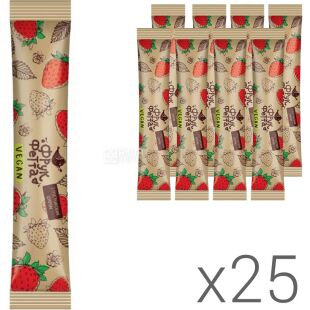 ФрукФетта, Упаковка 25 шт. х 20 г, Батончик фруктовый, Клубника с тростниковым сахаром