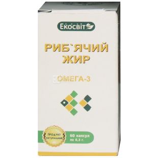 Экосвит Ойл Жир рыбий, 60 кап. по 0,3 г, Витаминный комплекс