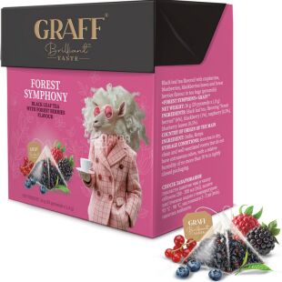 Graff Forest Symphony, 20 шт. х 1.8 г, Граф Лесная симфония, Чай чёрный листовой байховый с ароматом лесных ягод