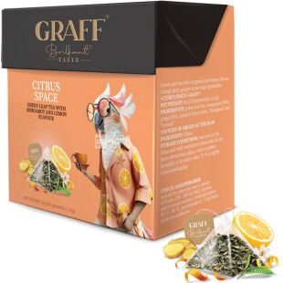 Graff Citrus Space, 20 шт. х 1,8 г, Граф Цитрусовый космос, Чай зеленый листовой байховый с ароматом бергамота и лимона