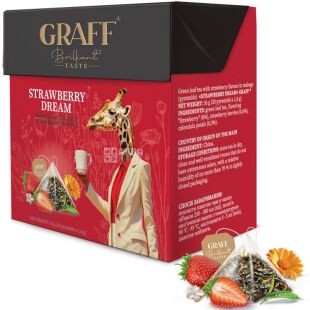 Graff Strawberry Dream, 20 шт. х 1.8 г, Граф Клубничная мечта, Чай зеленый листовой байховый с ароматом клубники