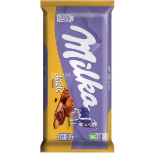  Milka Triple Caramel, 90 г, Милка, Шоколад молочный Тройная карамель
