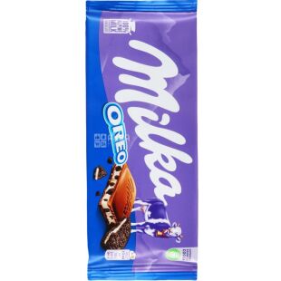 Milka Oreo, 100 г, Мілка Орео, Молочний шоколад зі шматочками печива