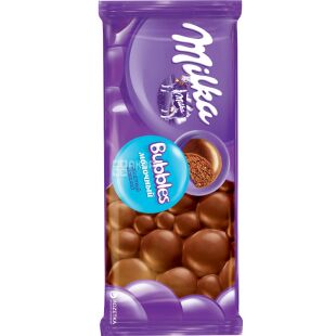 Milka Bubbles, 90 г, Милка Баблс, Молочный шоколад пористый