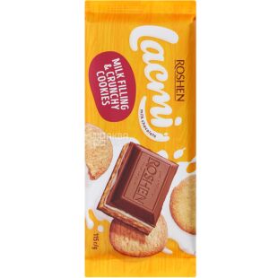 Roshen Lacmi, 100 г, Рошен Лакмі, Шоколад молочний з печивом