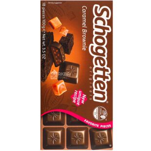 Schogetten, Caramel Brownie, 100 г, Шоготтен, Шоколад молочний з карамельним Брауні