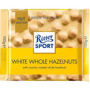 Ritter Sport, 100 г, Ритер Спорт, Шоколад белый с цельными лесными орехами