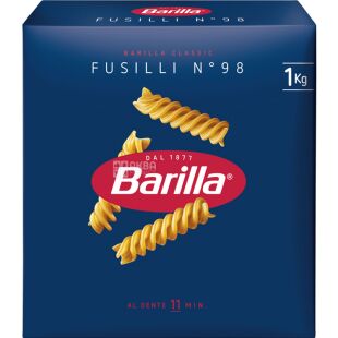 Barilla Fusilli №98, 1 кг, Макарони Барілла Фузіллі