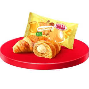 Lukas, 1,44 кг, Лукас, Круасанчики з молочно-кремовою начинкою, в індивідуальній упаковці