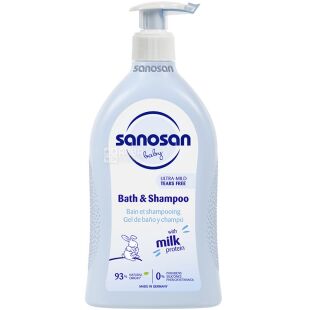 Sanosan Baby, 2в1, 500 мл, Детский шампунь-гель для купания, 0+