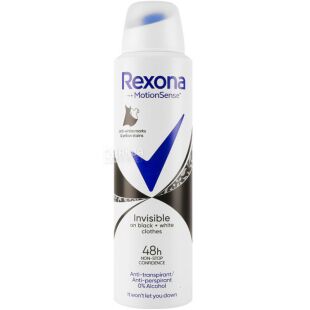 Rexona Motionsense, 150 мл, Рексона, Дезодорант-антиперспирант, Невидимый на черном и белом