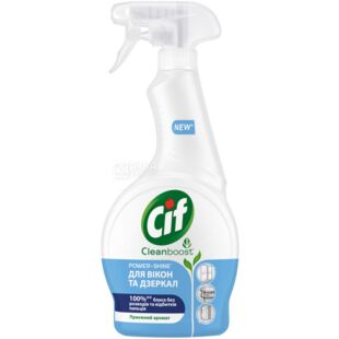 Cif, Power and shine, 500 мл, Сиф, Засіб для миття вікон та дзеркал, спрей