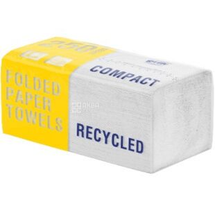 Grite Economy, 250 листов, Полотенца бумажные Грите, 2-х слойные, V-сложения, серые, 225 х 220 мм