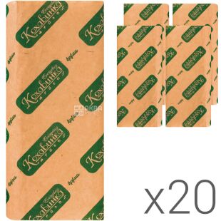 Кохавинка, Упаковка 20 шт. х 160 листів, Рушники паперові 2-шарові, V-складання, білі, 230 х 250 мм