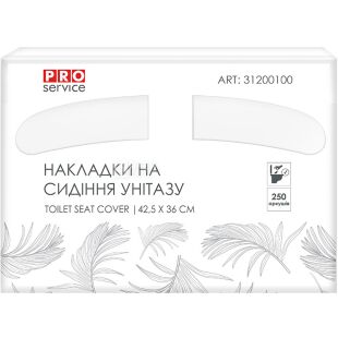 Pro Service, 250 шт., Про Сервис, Накладки гигиенические для унитаза, 42,5 х 36 см