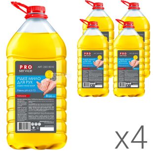  PROservice, Упаковка 4 шт. х 5 л, Рідке мило гліцеринове для рук ПРО Сервіс, Лимон, ПЕТ, 