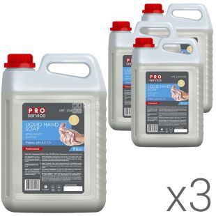 PROservice, Упаковка 3 шт. х 5 л, Крем-мило для рук та тіла Про Сервіс, Молоко і мед, каністра