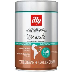  illy Brasil Caramel Notes, 250 г, Кава в зернах середнього обсмаження зі смаком Карамелі Іллі, 100% арабіка, ж/б