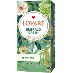 Lovare Emerald Green, 24 шт. х 2 г, Ловаре Емеральд Грін, Чай зелений, дрібнолистовий