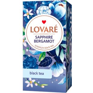 Lovare Sapphire Bergamot, 24 шт. х 2 г, Ловаре Сапфір Бергамот, Чай чорний з бергамотом