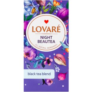 Lovare Night Beautea, 24 шт. х 2 г, Ловаре Нічна Красуня, Чай чорний байховий з фруктами та пелюстками квітів