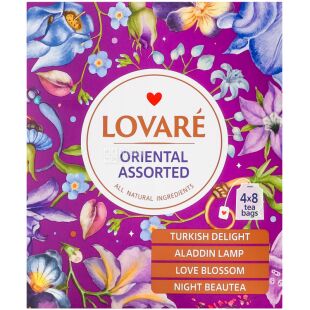 Lovare Oriental Assorted, 4 види х 8 шт., Ловаре Східне Асорті, Чай чорний ароматизований, в пакетиках