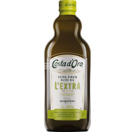 Costa d'Oro Extra Virgin, Оливковое масло, 1 л