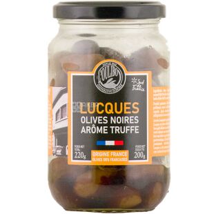 L'oulibo Lucques, 200 г, Лоулибо, Оливки черные Люк в оливковом масле с ароматом трюфеля