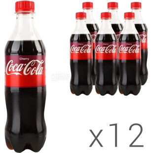 Coca-Cola Cherry, Упаковка 12 шт. х 0,5л, Напиток газированный Кока-Кола Вишня, ПЭТ