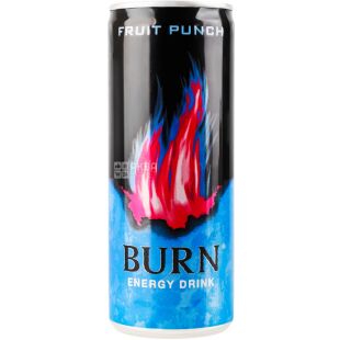 Burn Fruit Punch, 250 мл, Бьорн Фруктовий Пунш, Енергетичний напій, безалкогольний, ж/б
