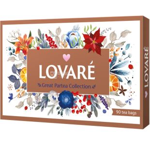 Lovare, 90 пак., Чайний Набір Ловаре, Портфельчик, в асортименті