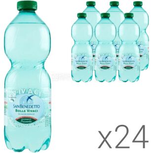 San Benedetto Bolle Vivaci, Упаковка 24 шт. х 0,5 л, Сан Бенедетто, Вода мінеральна слабогазована, ПЕТ