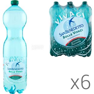 San Benedetto Still, Упаковка 6 шт х 1,5 л, Сан Бенедетто, Вода минеральная, слабогазированная, ПЭТ