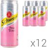 Schweppes Pink Tonic, Упаковка 12 шт. х 0,33 л, Напиток газированный Розовый Тоник Швепс, ж/б