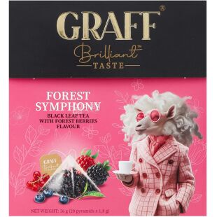 Graff Forest Symphony, 20 шт. х 1.8 г, Граф Лісова симфонія, Чай чорний листовий байховий з ароматом лісових ягід