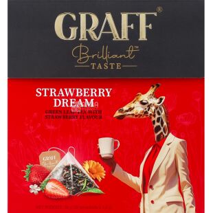 Graff Strawberry Dream, 20 шт. х 1.8 г, Граф Клубничная мечта, Чай зеленый листовой байховый с ароматом клубники