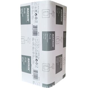 Katrin Plus, 200 аркушів, Паперові рушники Катрін, 1-шарові, V-складання, 230х210 мм
