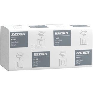 Katrin Plus, 200 аркушів, Паперові рушники Катрін, 1-шарові, V-складання, 230х210 мм