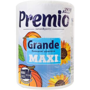 Диво Maxi Grande Premio, 1 рул., Полотенце бумажное, 2-х слойное, 90 м, 600 отрывов, 250х150 мм