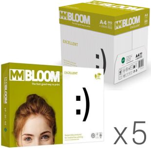 MM BLOOM Excellent, Упаковка 5 шт. х 500 листов, Блум Экселент, Бумага офисная, класс А+, А4, 80 г/м2 